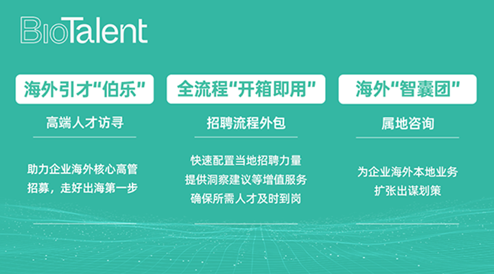 猎头公司尊龙凯时国际的海外分支团队BioTalent专注于生命健康领域的人才服务